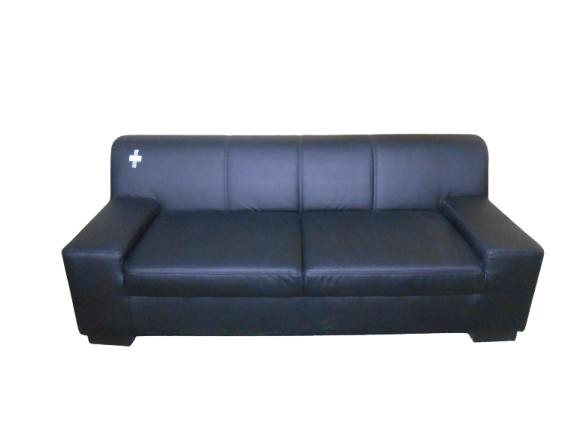 Kunstledersofa 2-Sitzer schwarz (C063)